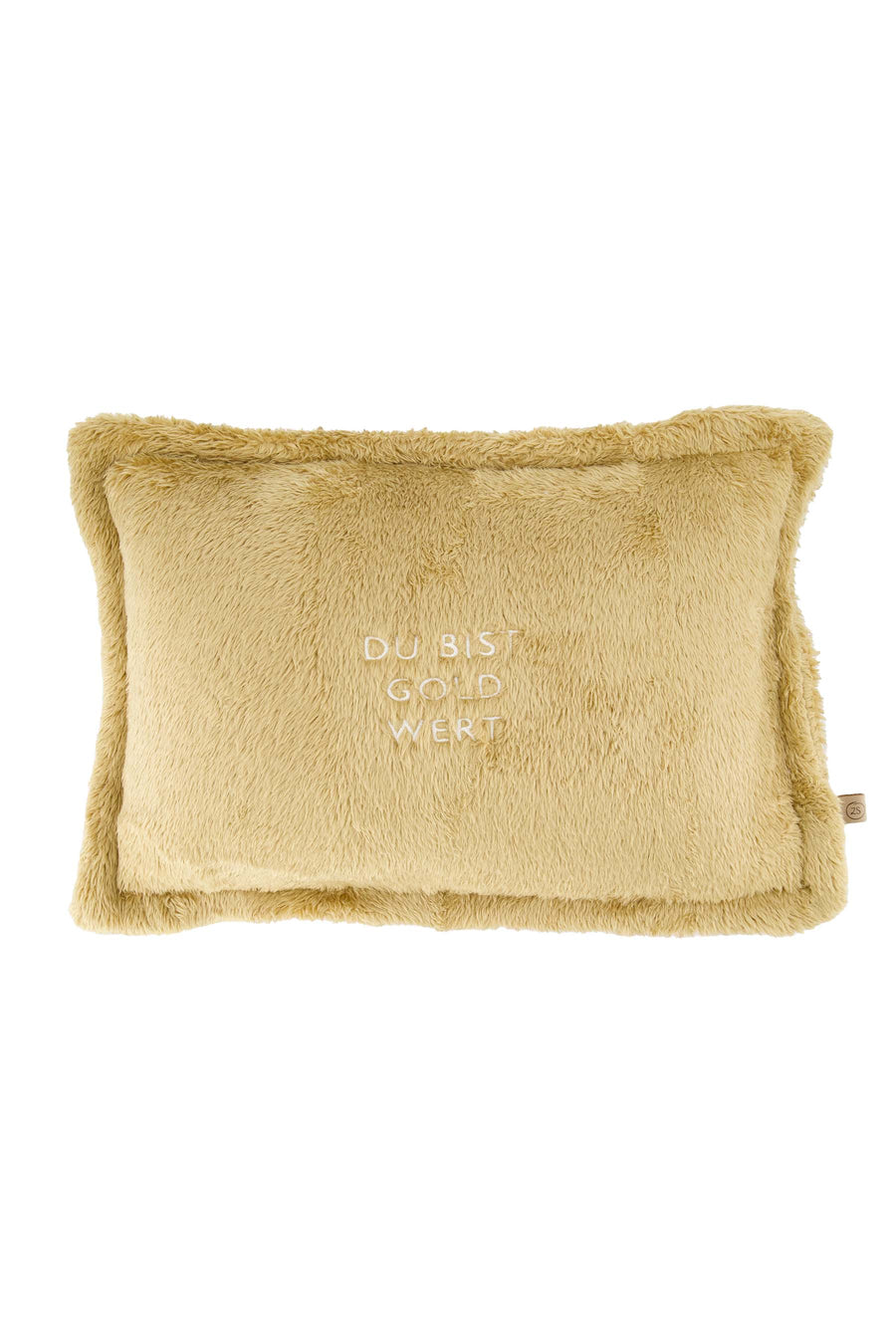 kussen fluffy du bist gold wert 35x25cm | ochre