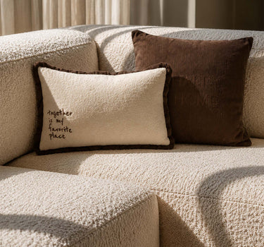 kussen happy home 45x45cm | dark brown