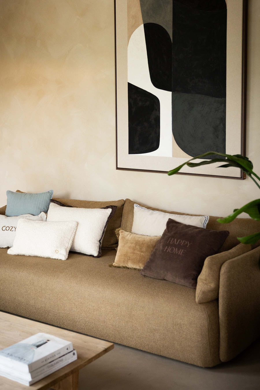 kussen velvet geniet 35x25cm | ochre