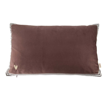 Velvet Heart Pillow 30x50 cm | Dark Brown