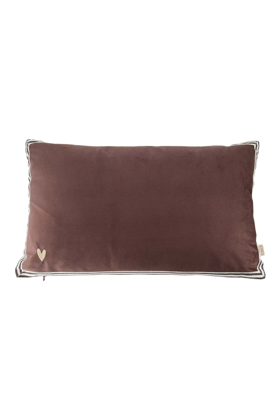 kussen velvet hartje 30x50cm | dark brown