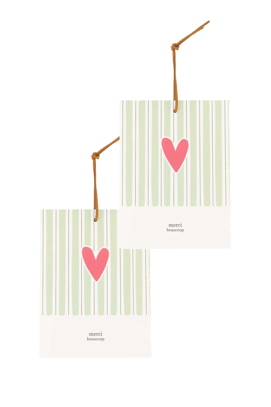 set of 2 scented sachets heart merci beaucoup | white / light green / fuchsia