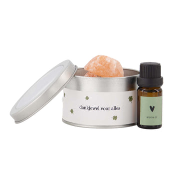 diffuser in blikje dankjewel voor alles | white / green