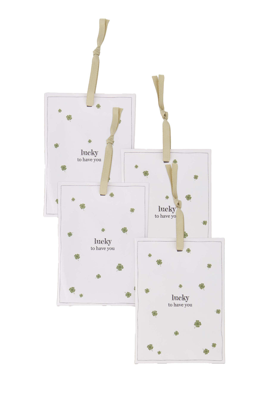 set van 4 geurzakjes lucky to have you | white / green