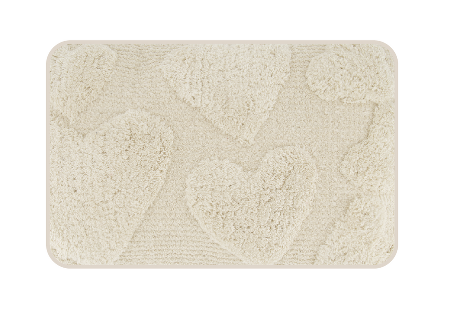 badmat hartjes | white