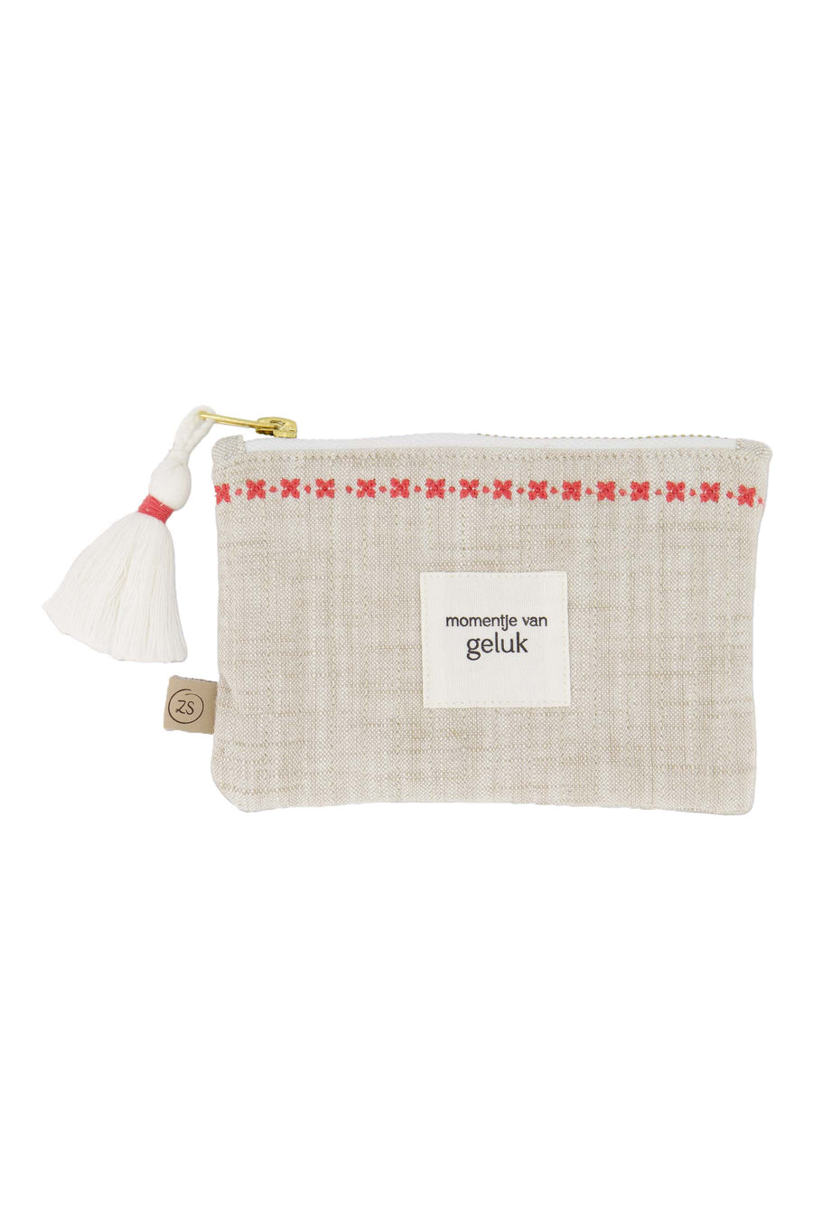 etui momentje van geluk | off white / rood