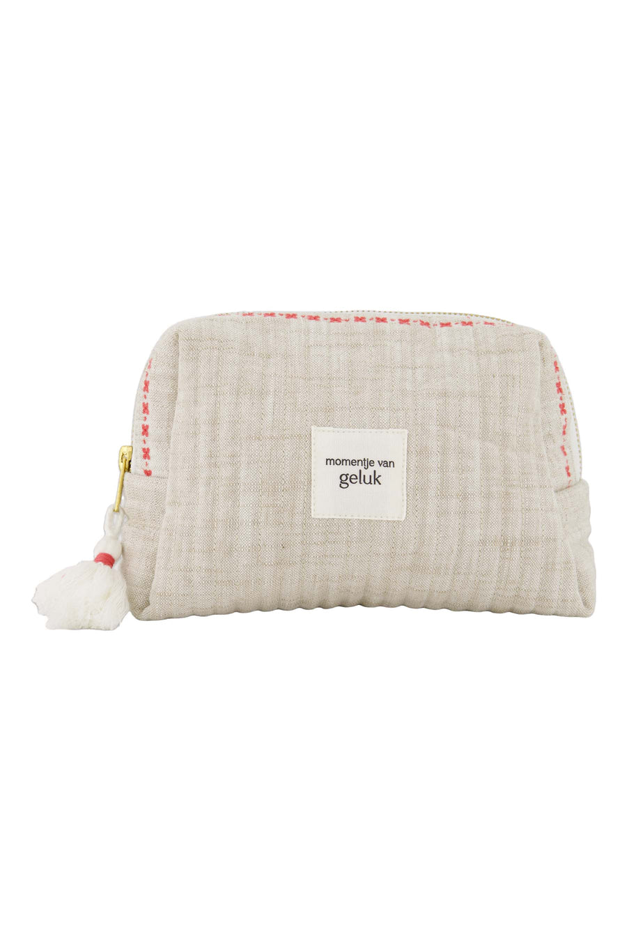 Kulturtasche „Moment des Glücks“ | Off-White / Rot