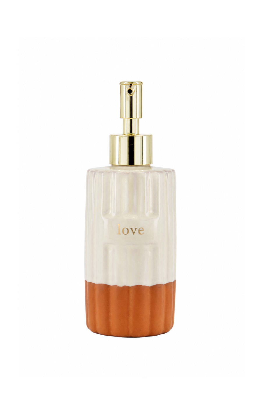 zeepdispenser terracotta love | off white