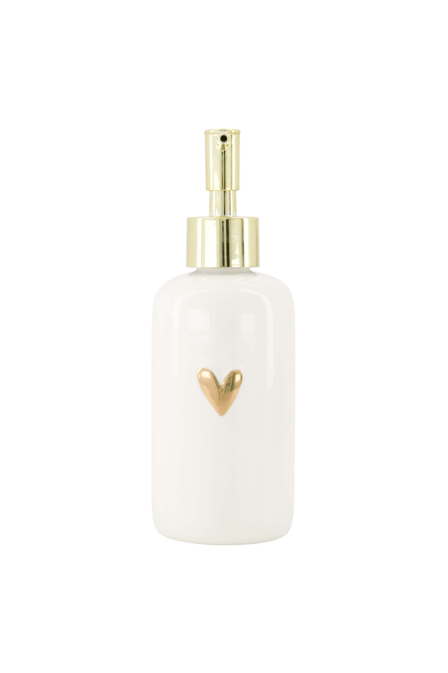 Heart-shaped soap dispenser | white / gold