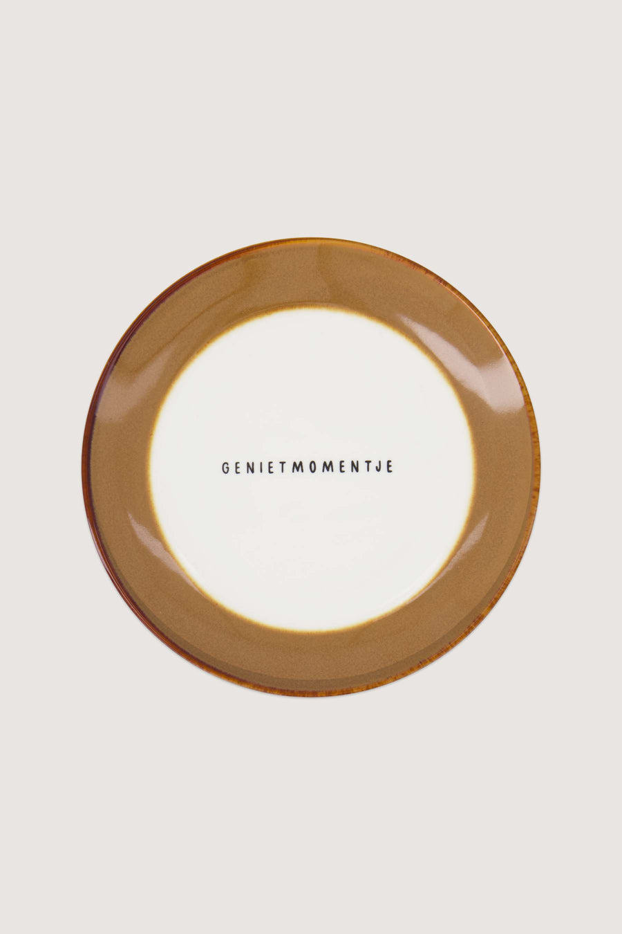 gebaksbordje genietmomentje | wit / bruin