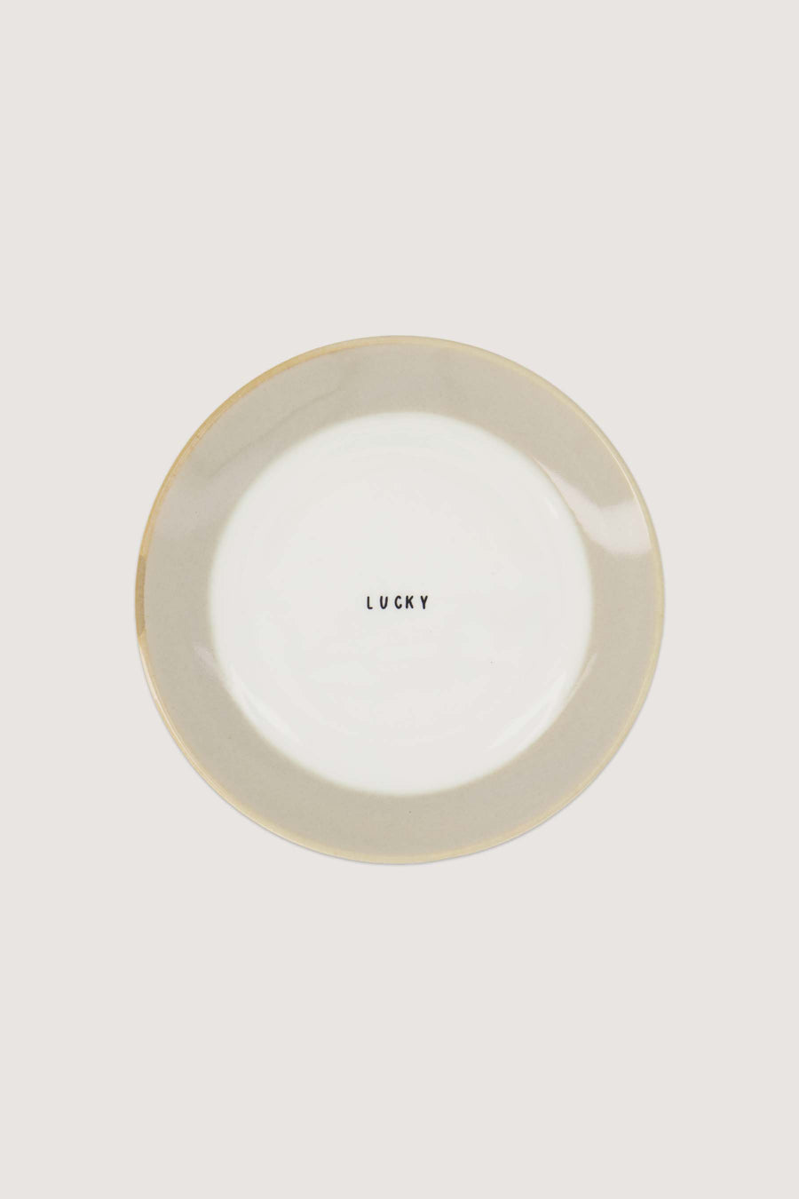 gebaksbordje lucky | wit / zand