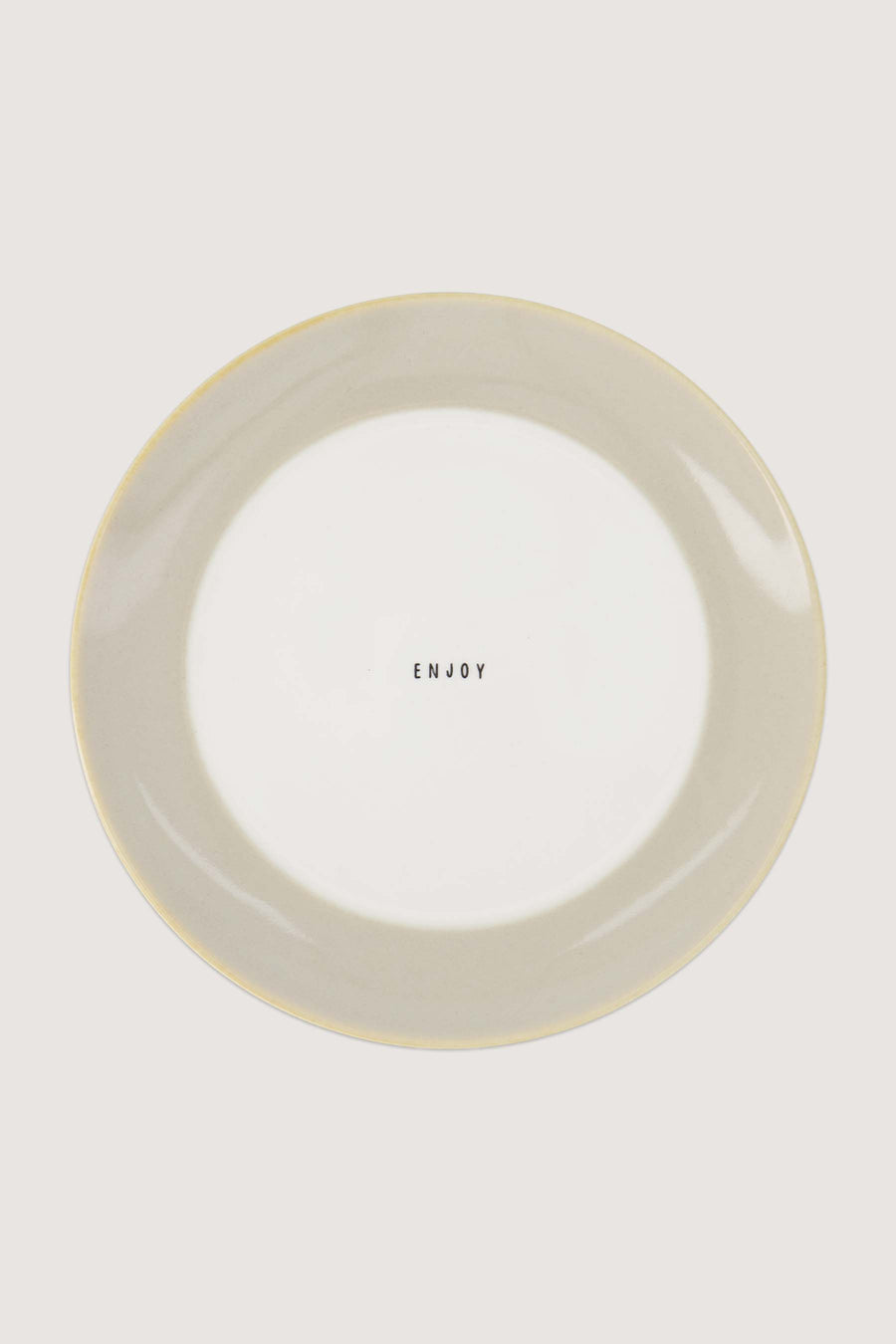 ontbijtbordje enjoy | wit / zand
