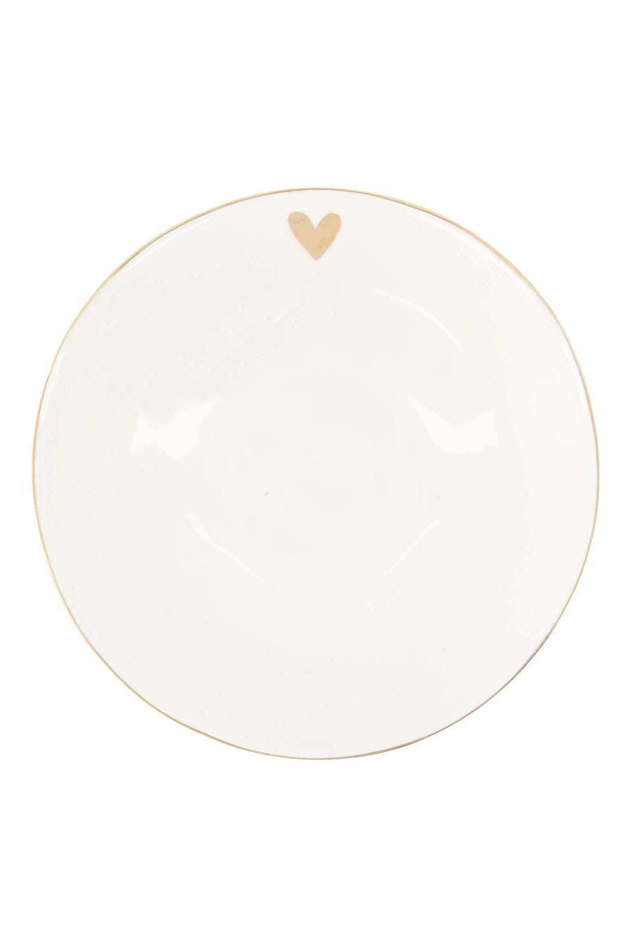 diep bord hartje wit/goud | white / gold