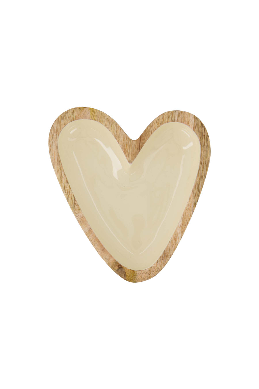 Wooden Heart-Shaped Bowl S | Sand