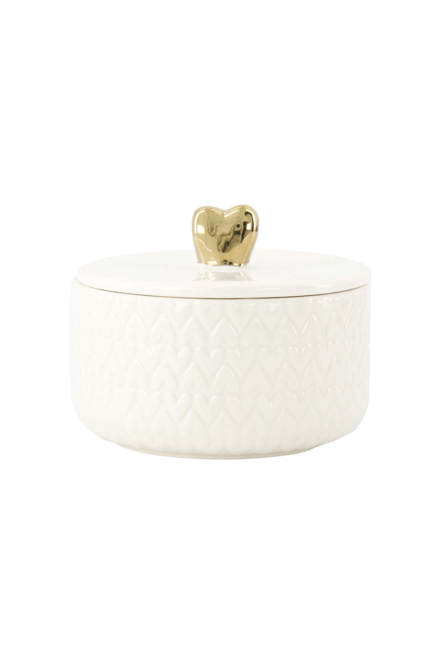Heart-shaped candy dish | white / gold