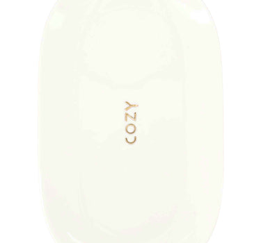 serveerschaal cozy | white / gold