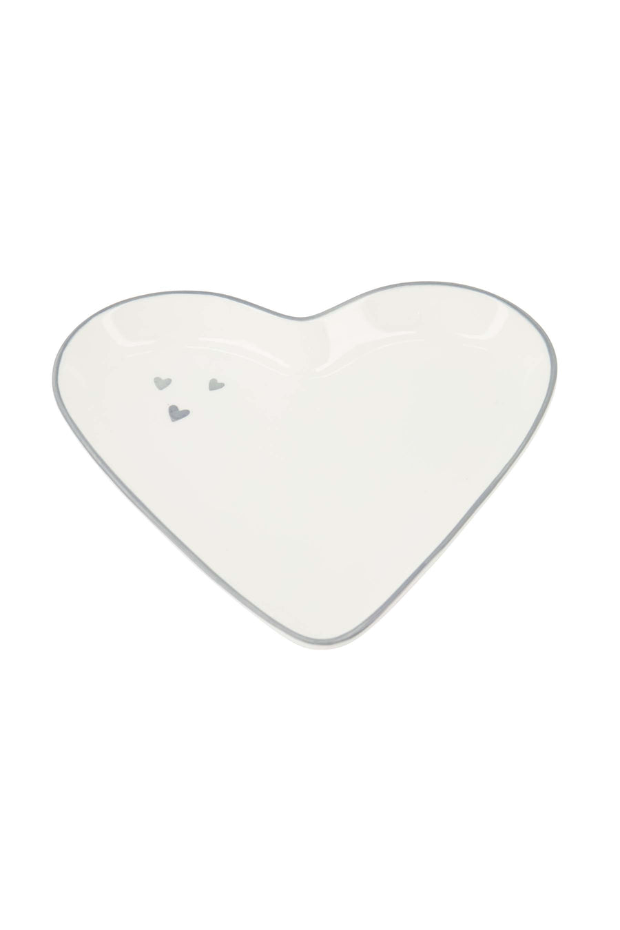 serveerschaal hartvorm handgeschilderd wit / grijsblauw | white / ash blue