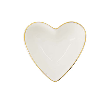 heart-shaped dip bowl | white / gold