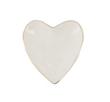 schaaltje plat hartvorm | white