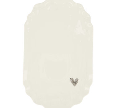 ceramic styling board heart white/silver | white / silver