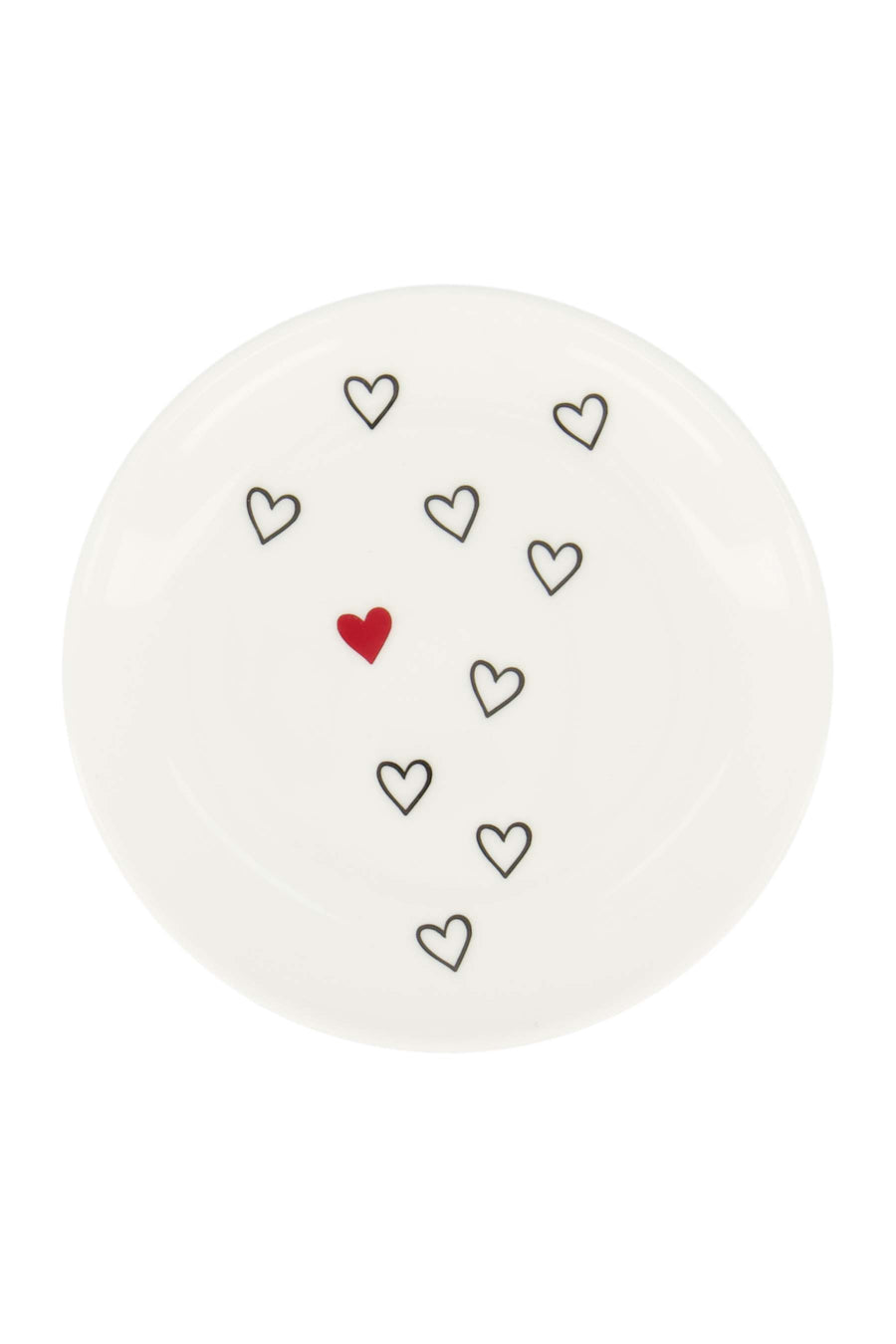 schaaltje hartjes wit/zwart/port | wit / zwart / port