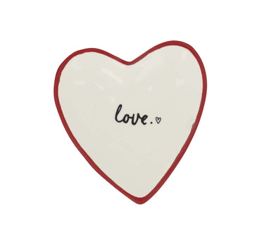 Tea bag with heart-shaped "love" design | white / black / red