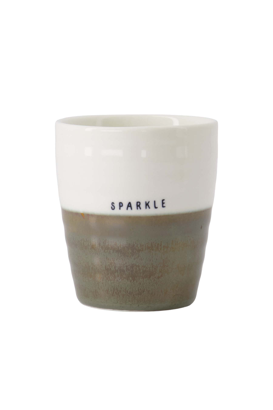 koffiemok sparkle wit/donkergroen | wit / donkergroen