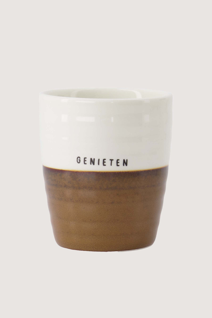 koffiemok genieten | wit / bruin