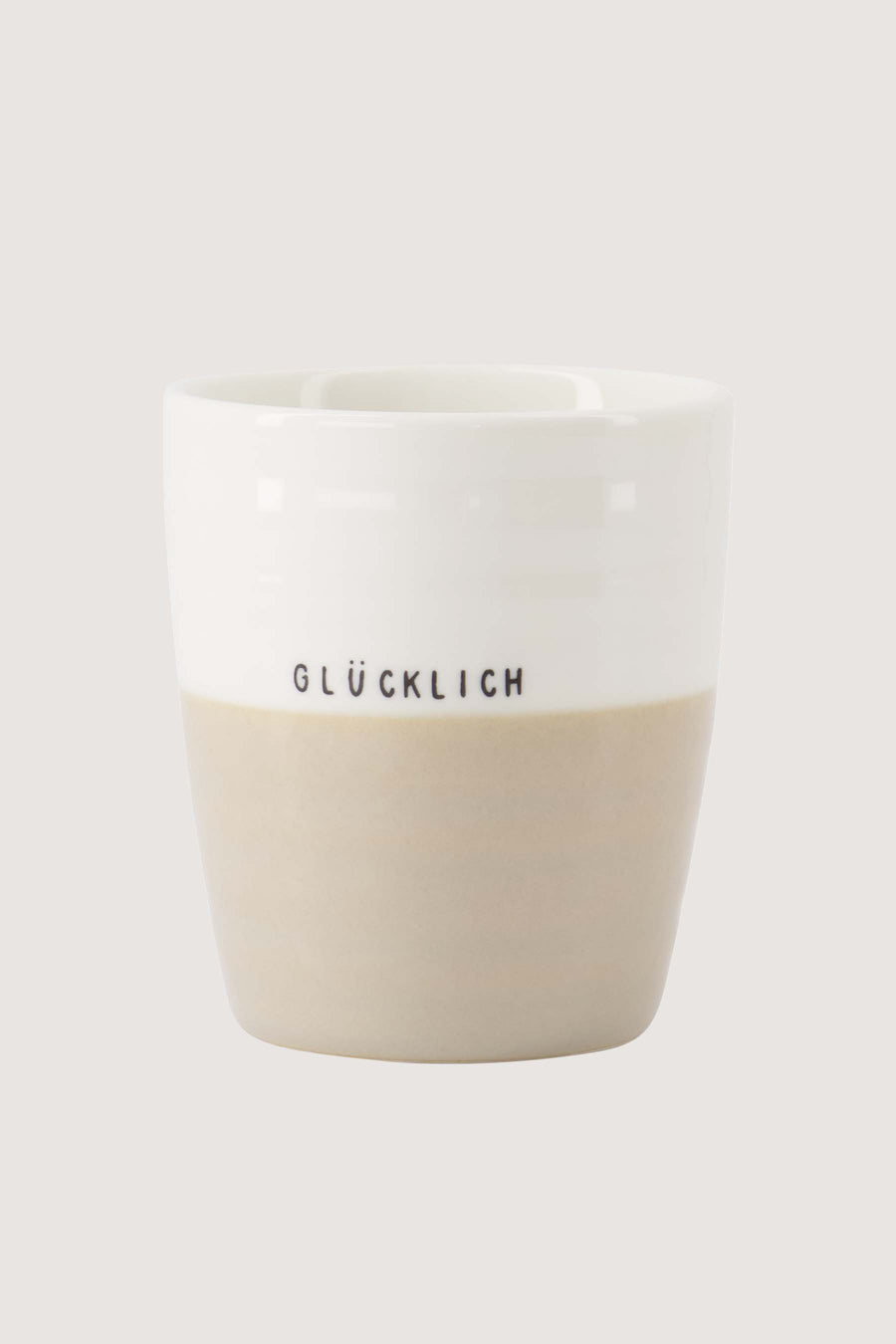 koffiemok glucklich | wit / zand
