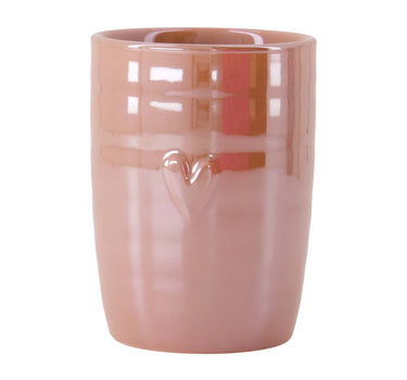 Kaffeetasse mit Perlmutt-Herz | rosa