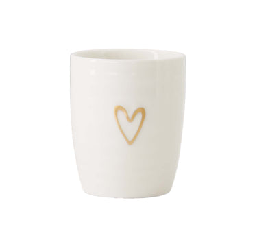 espressomok lijn hartje | white / gold