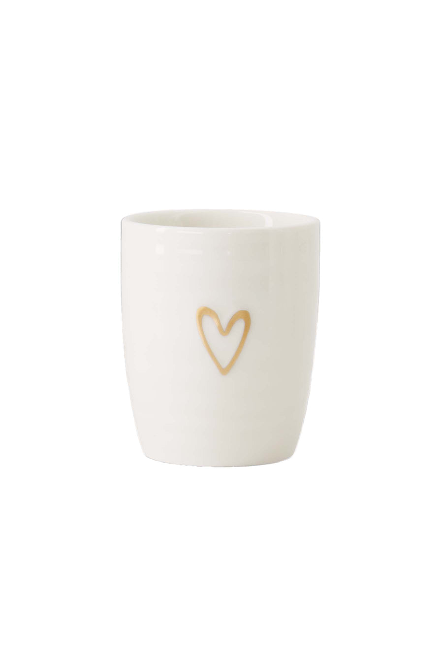 espressomok lijn hartje | white / gold