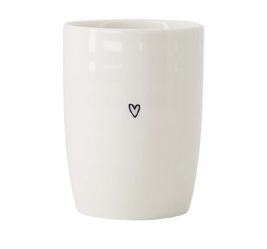 Kaffeetasse „Herz“ in Weiß/Schwarz, aus Keramik von Zusss