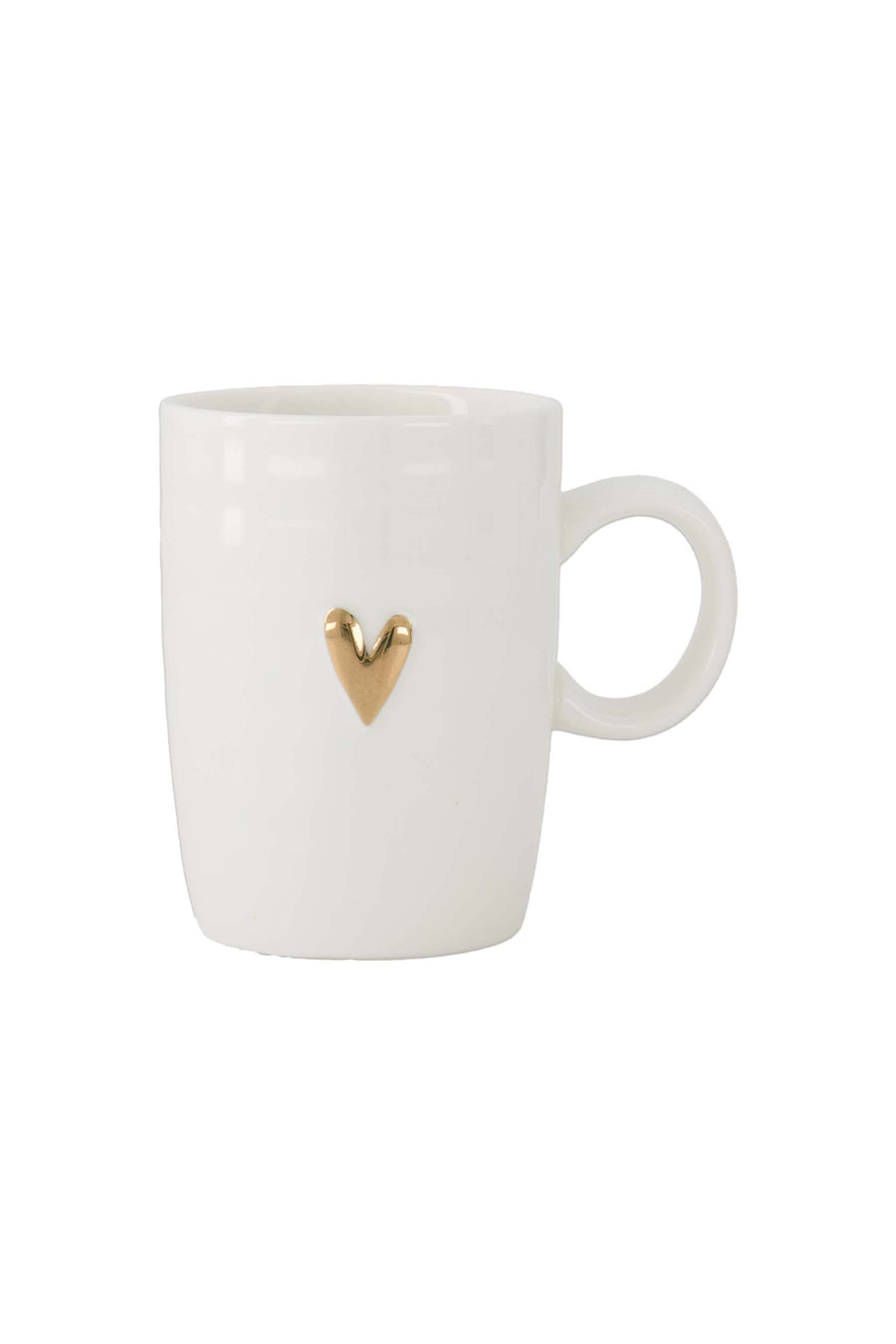 koffiemok met oor hartje | white / gold