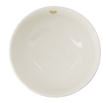 Kom hartje white / gold van Zusss, keramische schaal met goudkleurig hartaccent.