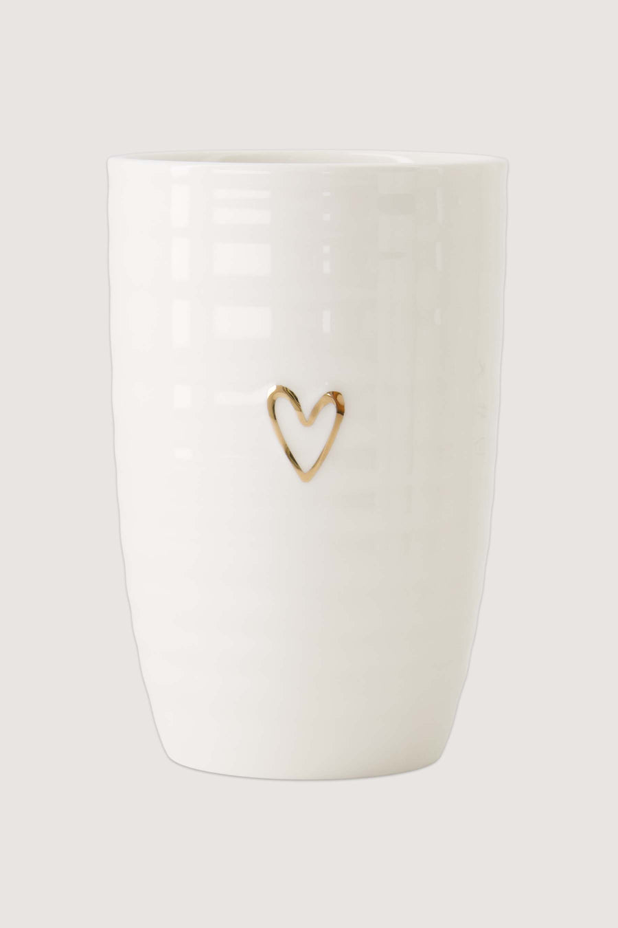 mok L lijn hartje | white / gold