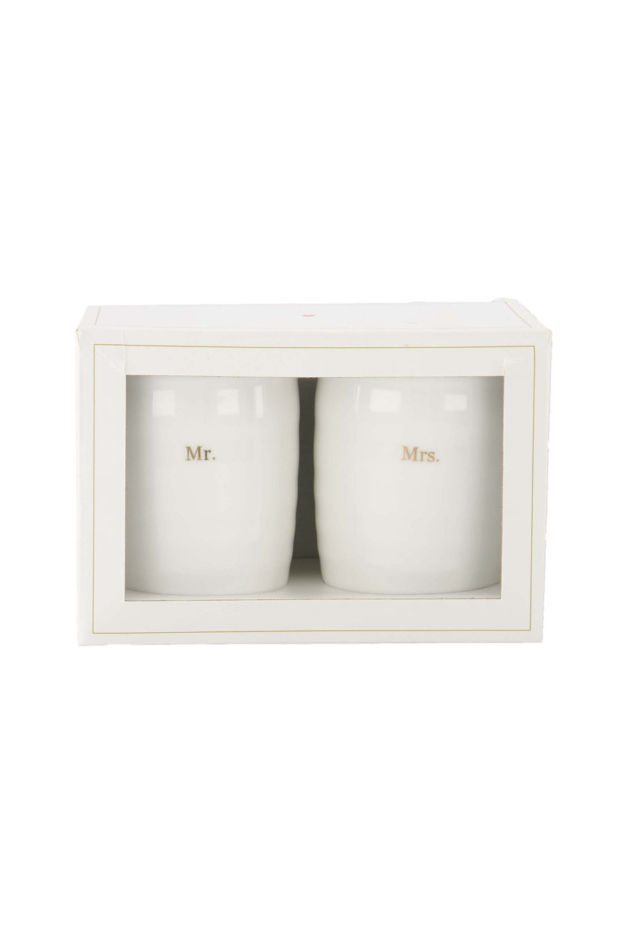 set van 2 mokken Mr & Mrs | white / gold