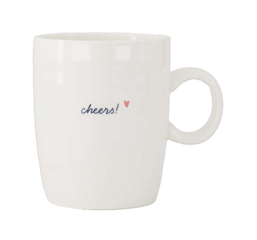 theemok cheers white / pink van Zusss met tekst cheers en een klein hartje.