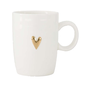 Teetasse mit Herz | Weiß / Gold