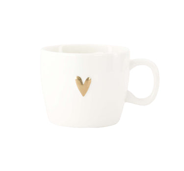cappuccino mok hartje | white / gold