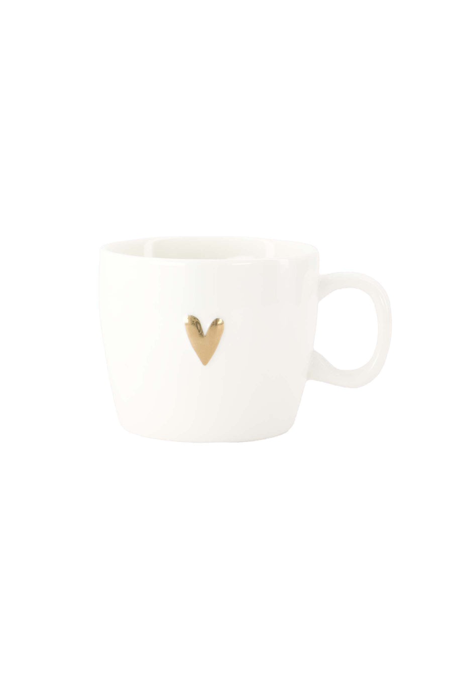 cappuccino mok hartje | white / gold