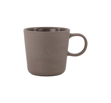koffiemok met oor hartje | dark brown