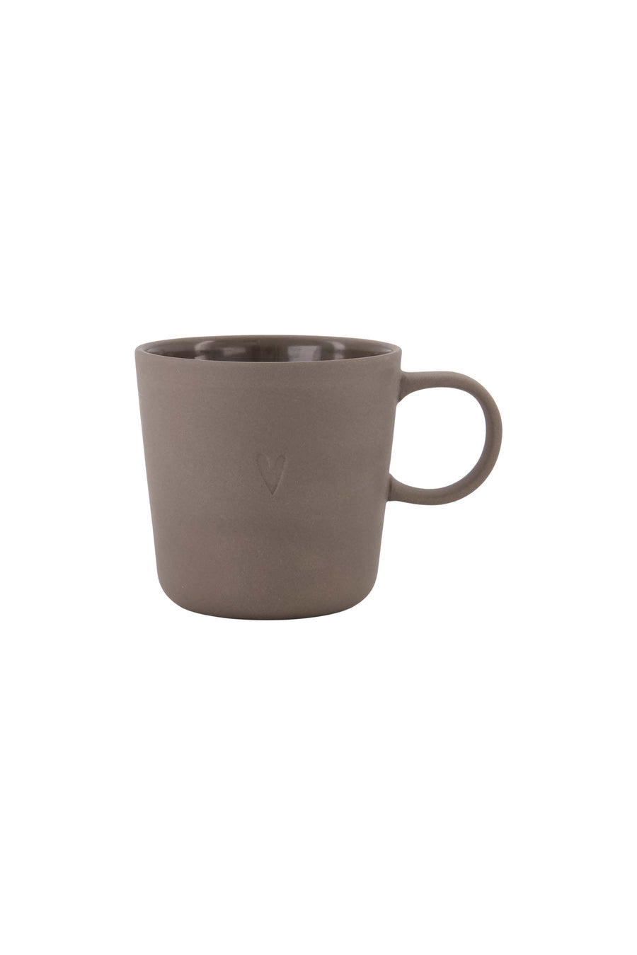 koffiemok met oor hartje | dark brown