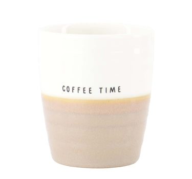 koffiemok coffee time | white / dark sand