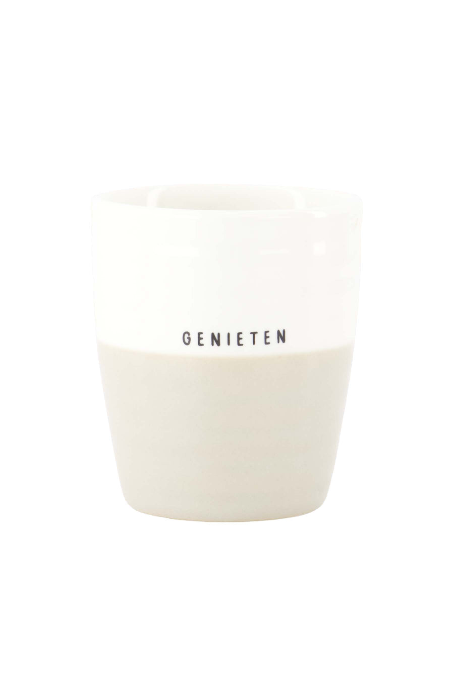 koffiemok genieten | white / sand