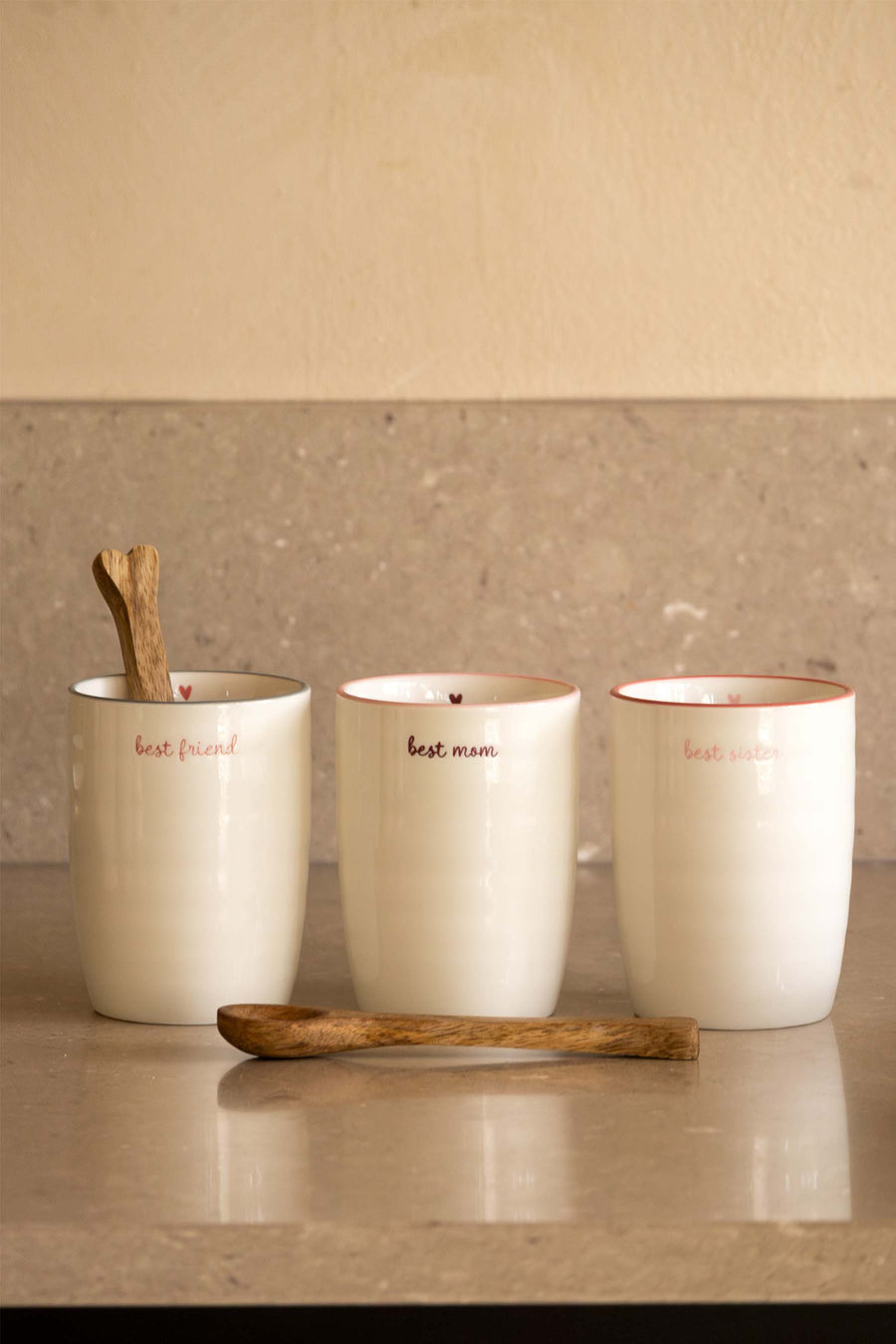 koffiemok best mom | white  / dark red