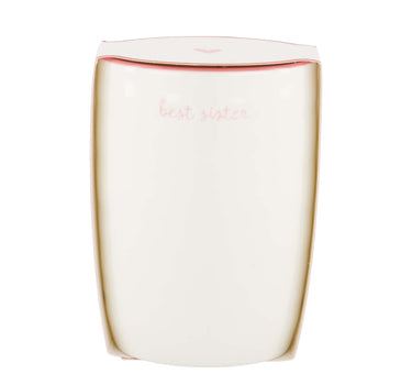 "Best Sister" Coffee Mug | White / Light Pink