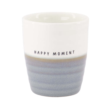 koffiemok happy moment | white / ash blue