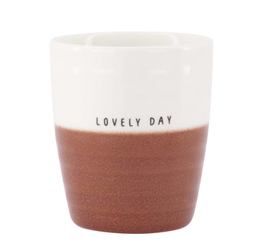 "Lovely Day" coffee mug | white / dark red