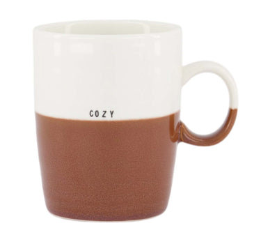 Cozy Teacup | White / Dark Red